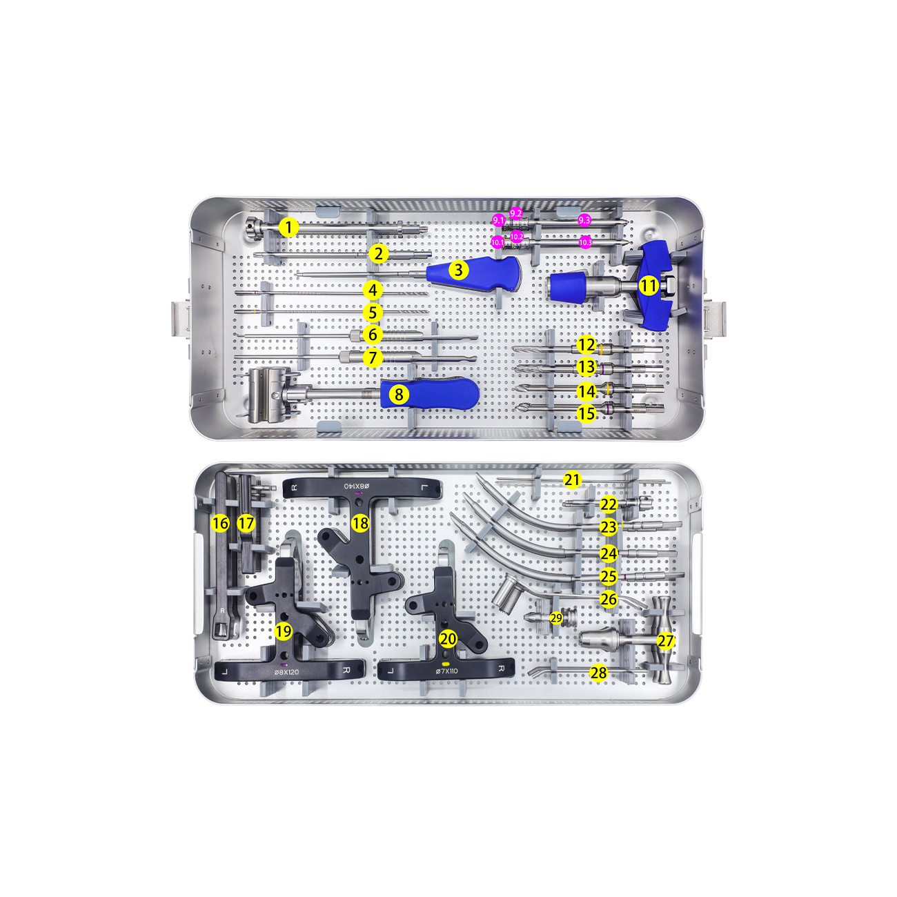 Distális sípcsont intramedulláris köröm (DTN) műszerkészlet